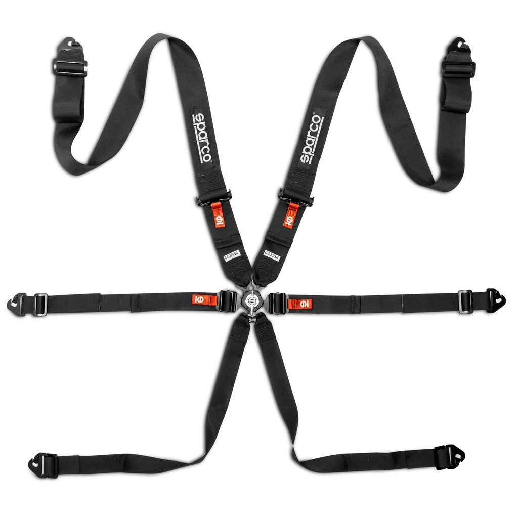 [7002242-3887362] Sparco Competition H-3 Steel 6 Point harness (Black)