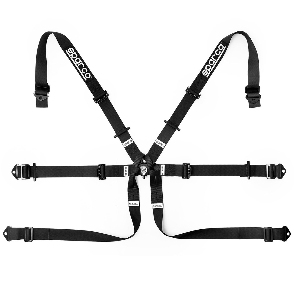 [2010080-2165293] Sparco Formula H-7 6 Point Single Seater FHR Harness (Black)