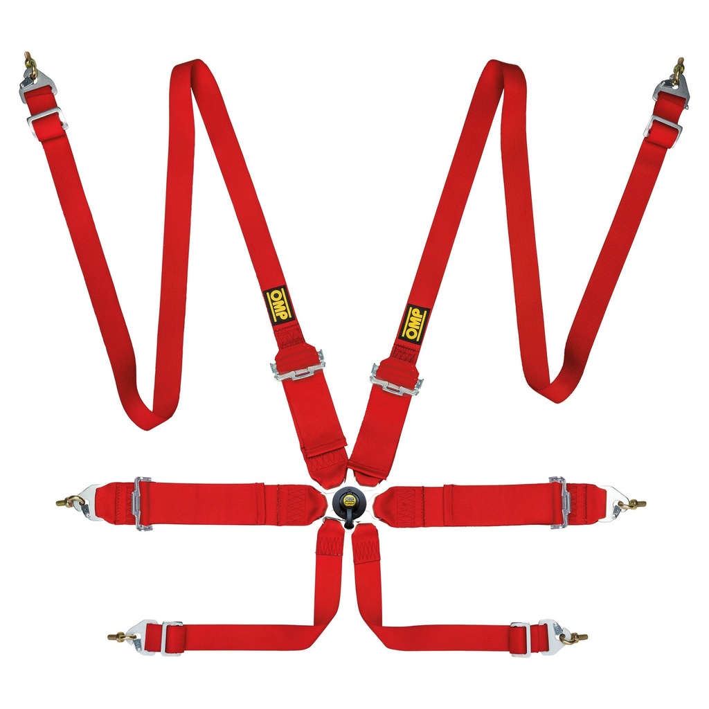 [2004609-3105839] OMP First 3"+2" Saloon 6 Point Harness (Black)