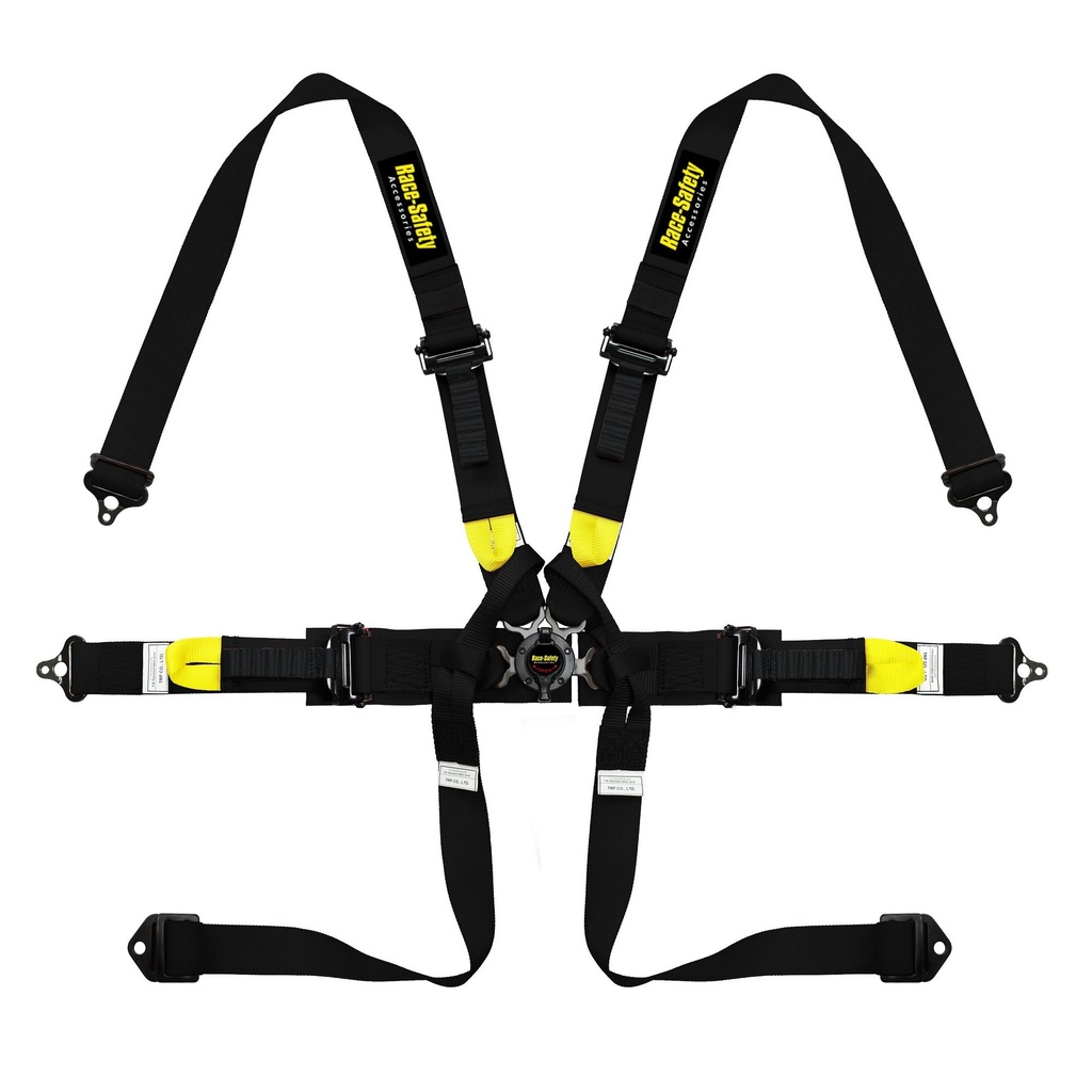 [2011825-2195685] Race Safety Accessories ProLite 6 Point Single Seater Harness (Black)