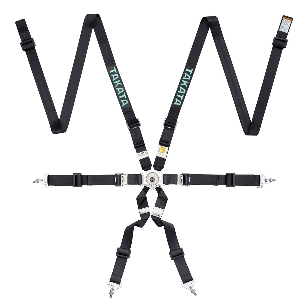 [1437435-1919976] Takata Race 2x2 6 Point Harness (Black)