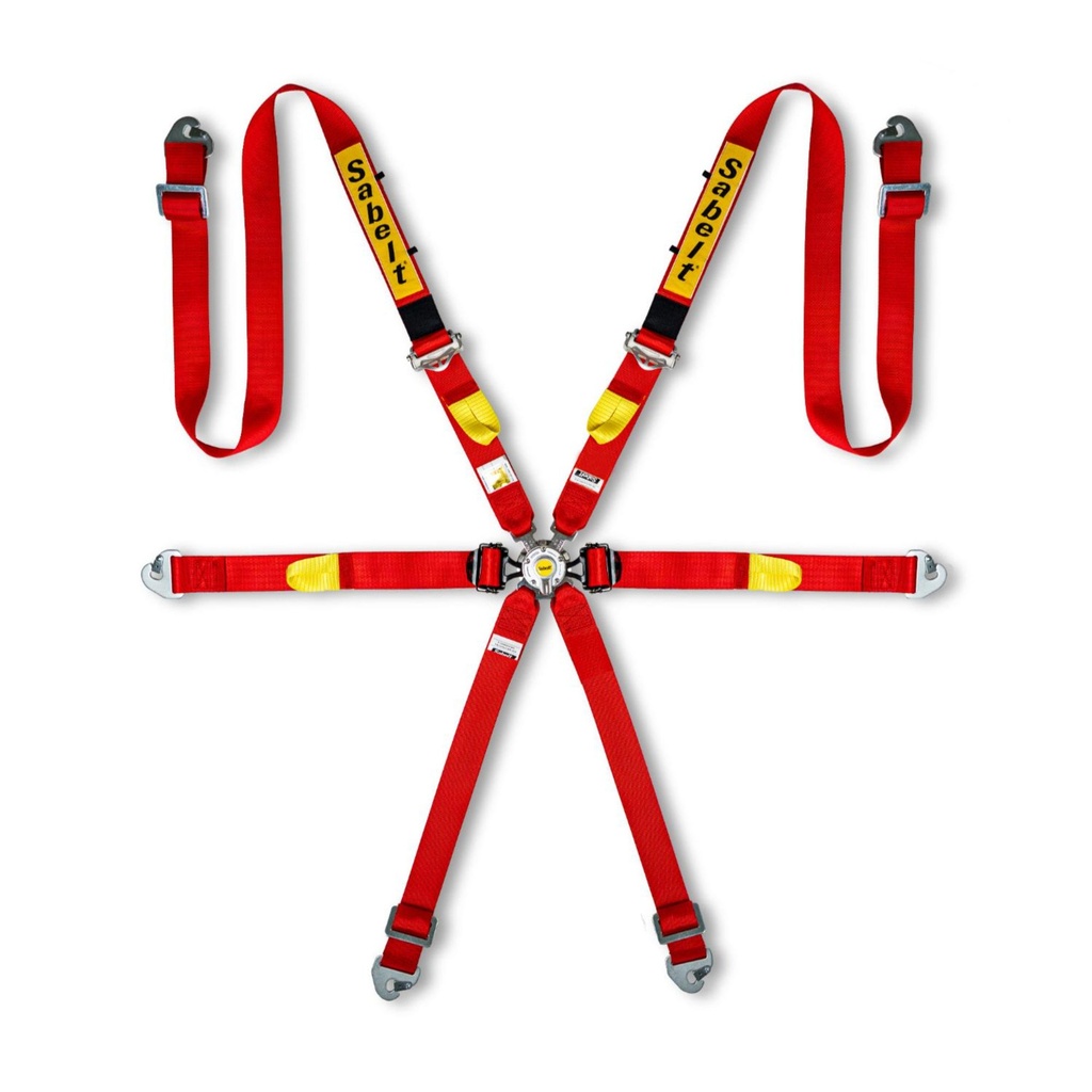 [7002297-3890129] Sabelt Silver Endurance 6 Point Harness (Black)
