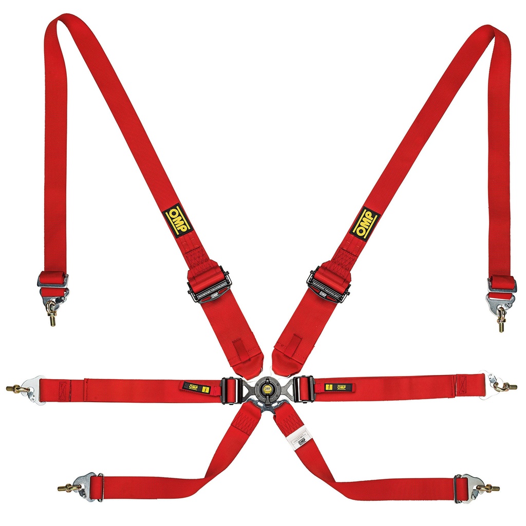 [2004607-3105934] OMP One 3+2 Endurance 6 Point Saloon Harness (Black)