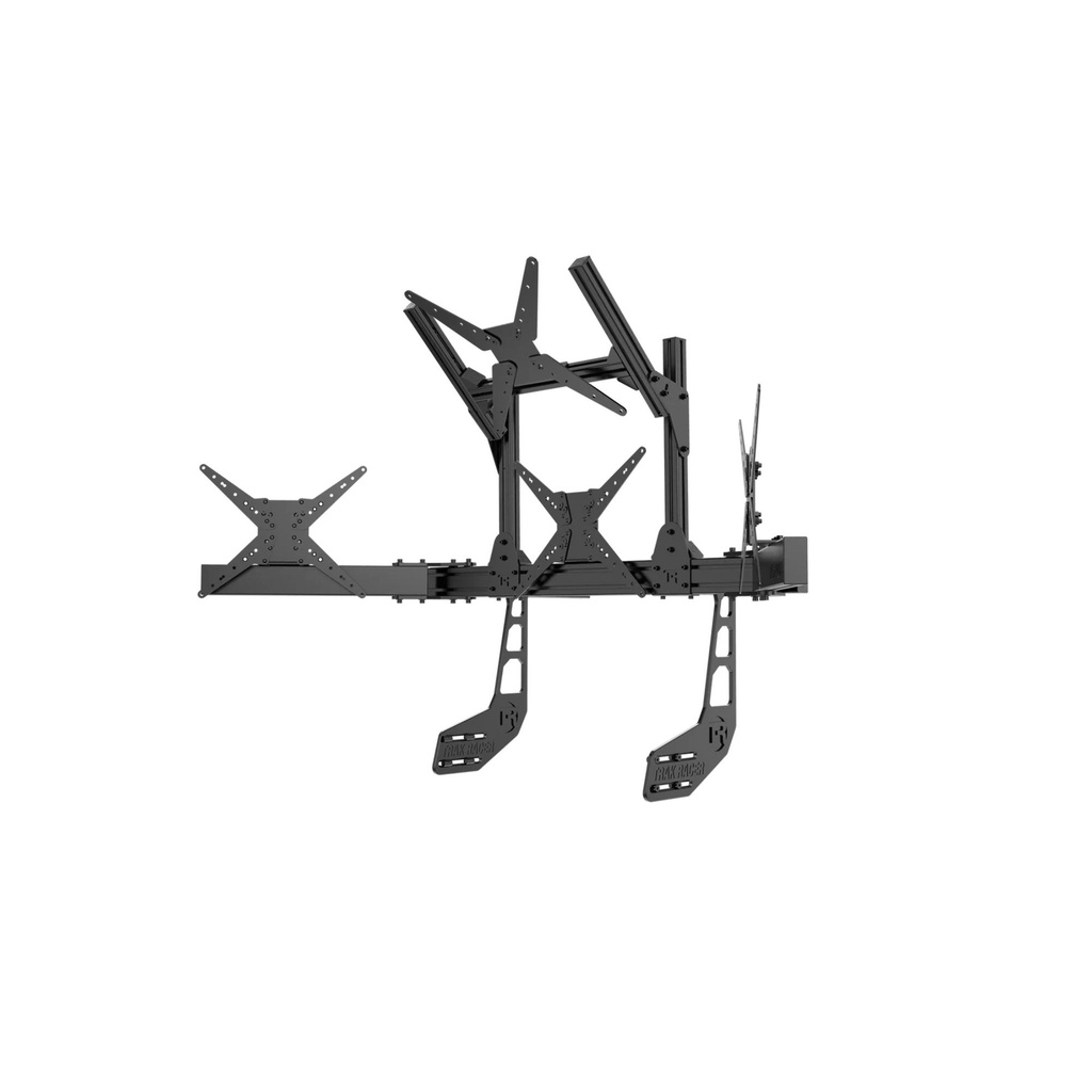 [TRKTR80-4MCM-BLK/AKN] Trak Racer Cockpit Mounted Integrated Quad Monitor Stand