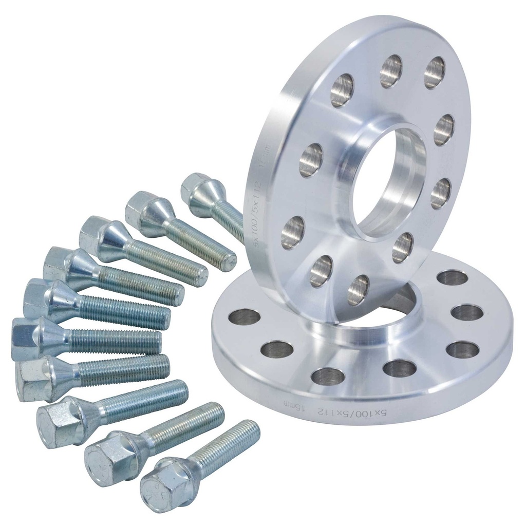[HBZ15MMWHEELSPACERKIT24-E/AKN] Hub Buddies Hubcentric Wheel Spacer Kit With Extended Bolts- 15mm Pair