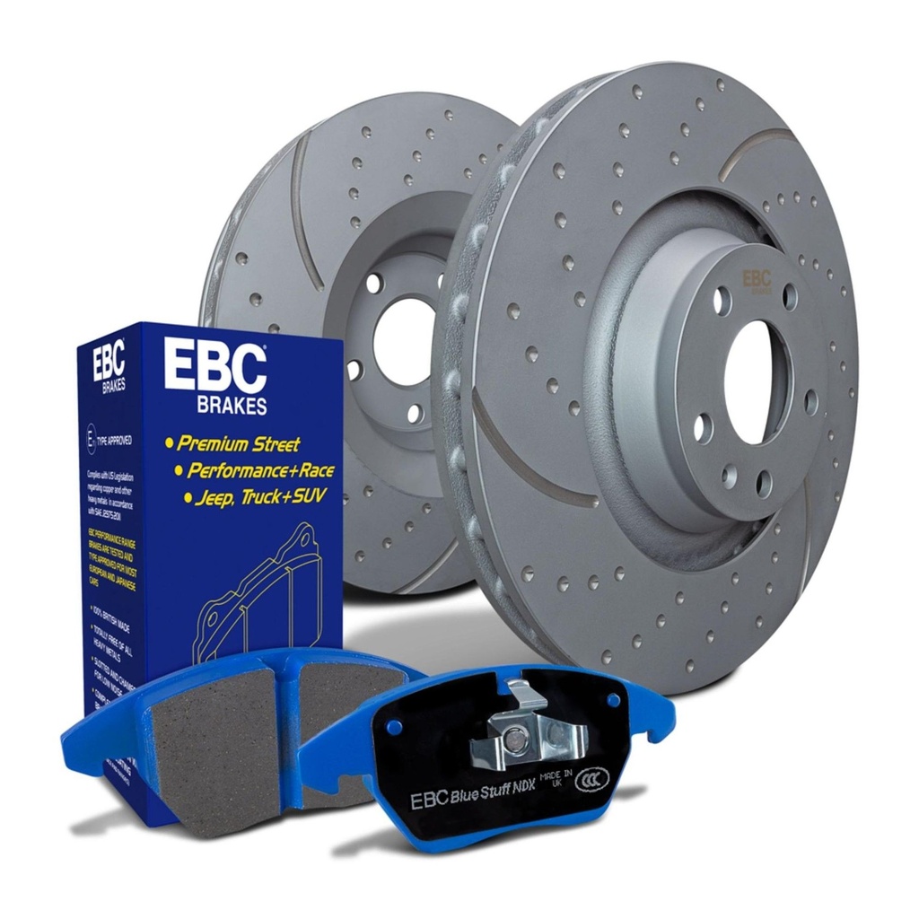 [EBCPD14KF1276] EBC Brakes Turbo Groove Discs And Bluestuff NDX Pads Kit