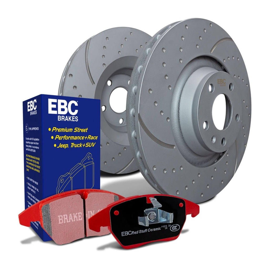 [EBCPD12KF353] EBC Brakes Turbo Groove Discs and Redstuff Pads Kit