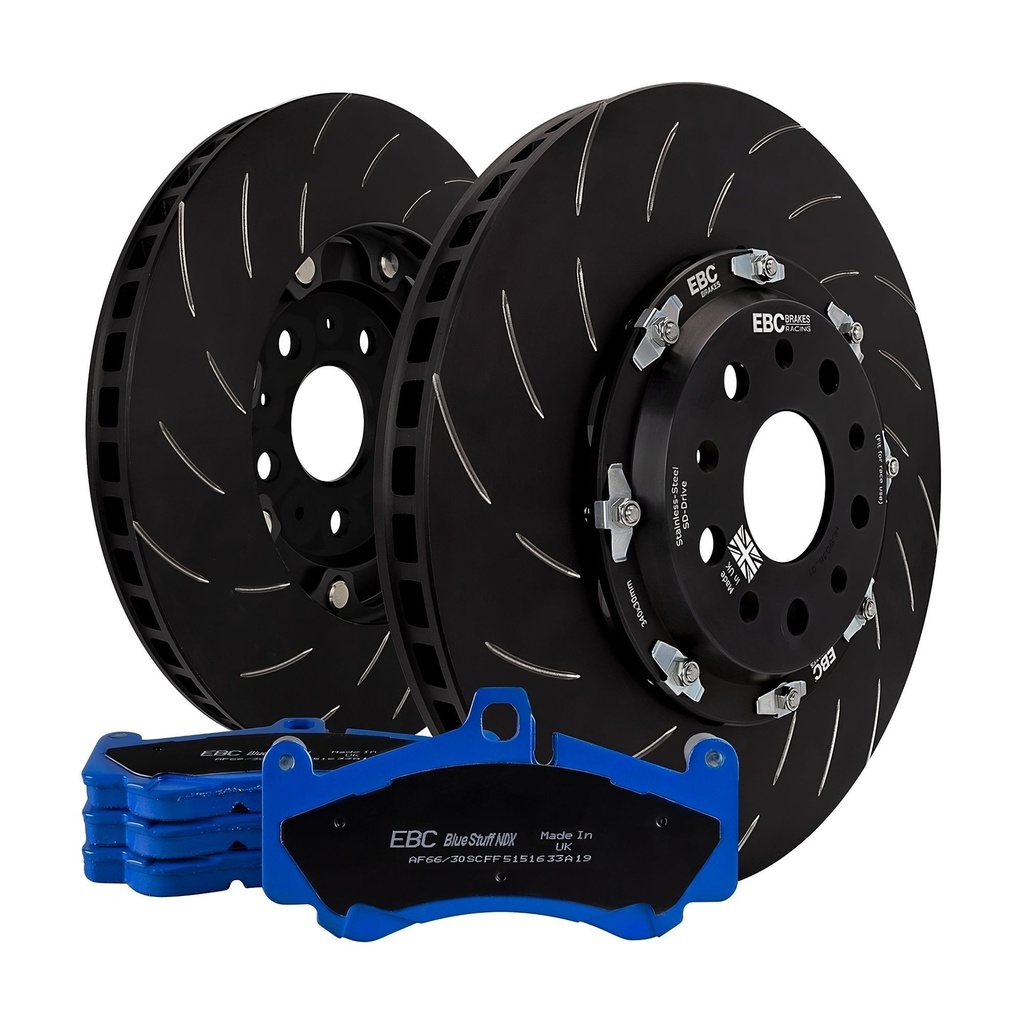 [EBCP2DK061B] EBC Brakes Swept Groove 2-Piece Fully Floating Disc Kit With Bluestuff NDX Pads