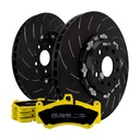 EBC Brakes Swept Groove 2-Piece Fully Floating Disc Kit With Yellowstuff Pads