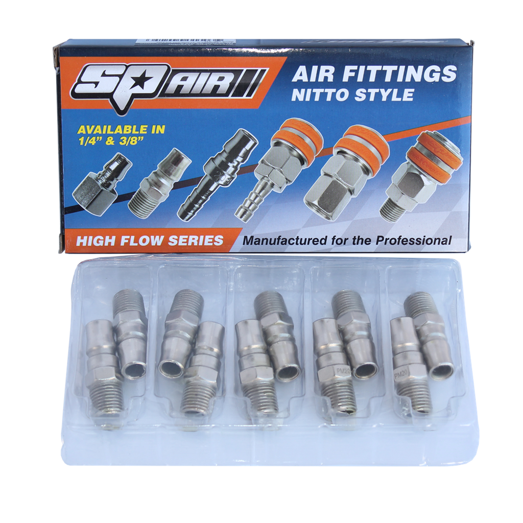 [PM20BX] AIR TOOL FITTING - PLUG MALE 1/4" NITTO STYLE BOX OF 10