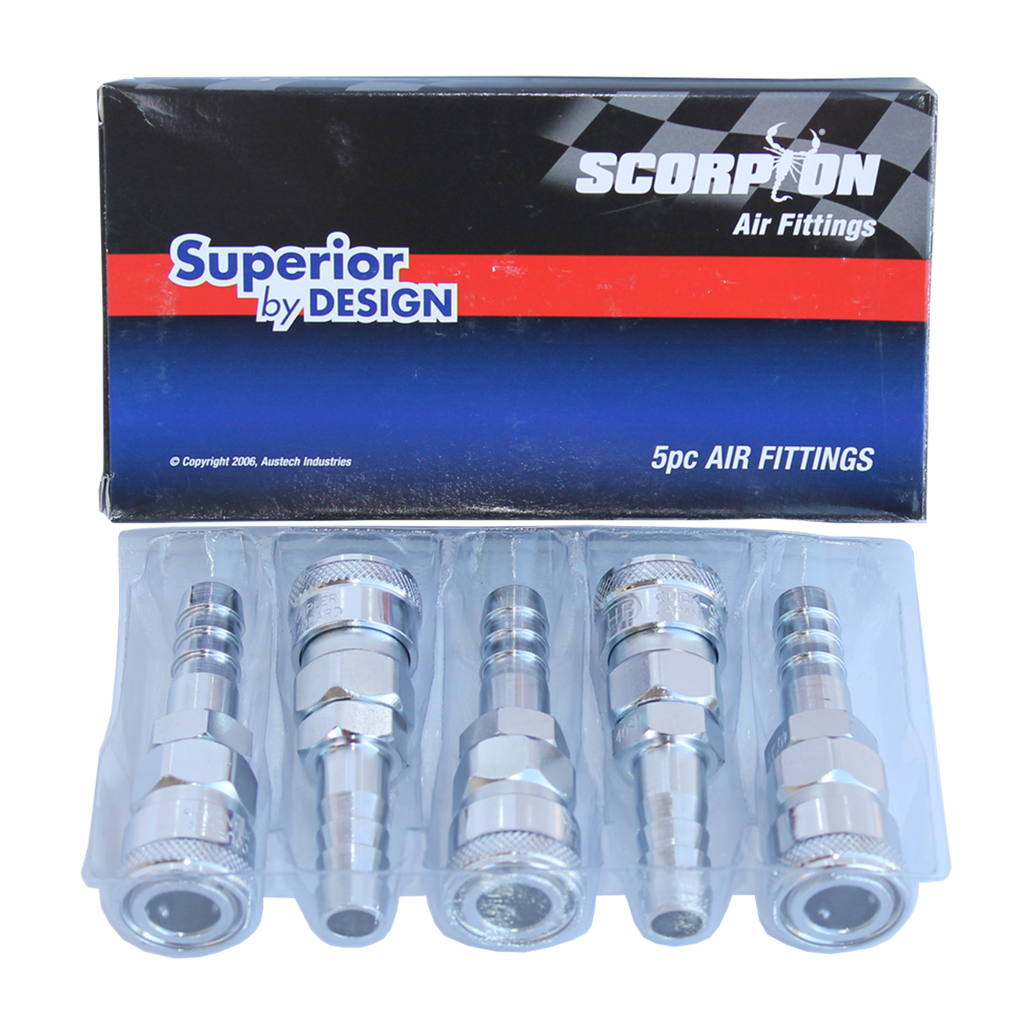 [SH40BX] AIR TOOL FITTING - COUPLER HOSE BARB 1/2" NITTO STYLE BOX OF 5