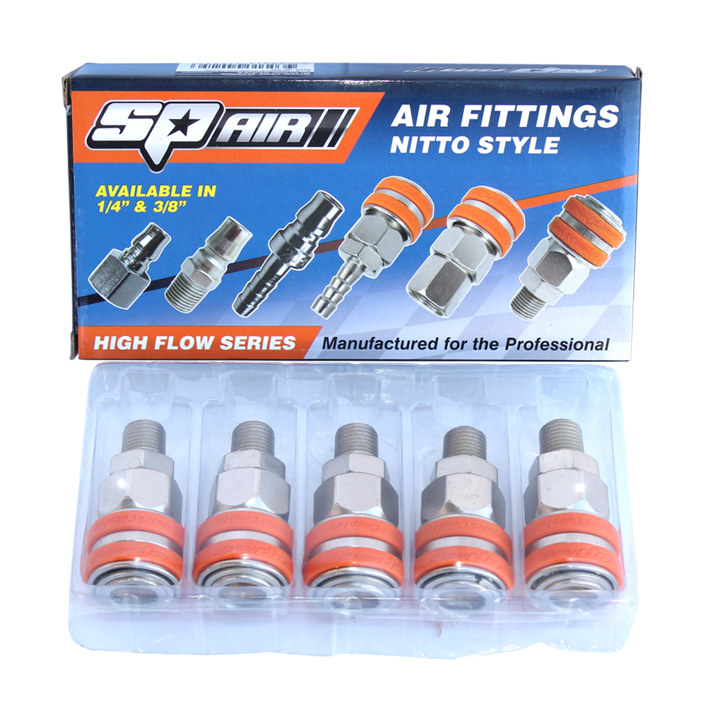 [SM30BX] AIR TOOL FITTING - COUPLER MALE THREAD 3/8" NITTO STYLE (BOX OF 5)