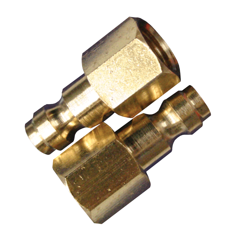 [A104-2C] AIR TOOL FITTING - PLUG MALE 1/4" FEMALE THREAD RYCO STYLE 2PC CARDED