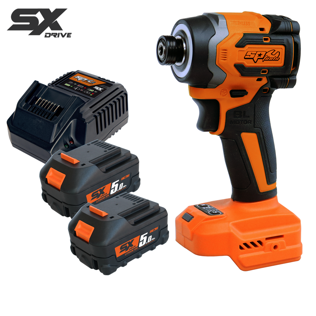 [SP83147] CORDLESS - 18V 1/4"DR IMPACT DRIVER - 5.0AH X2 BATTERIES & CHARGER - SX DRIVE