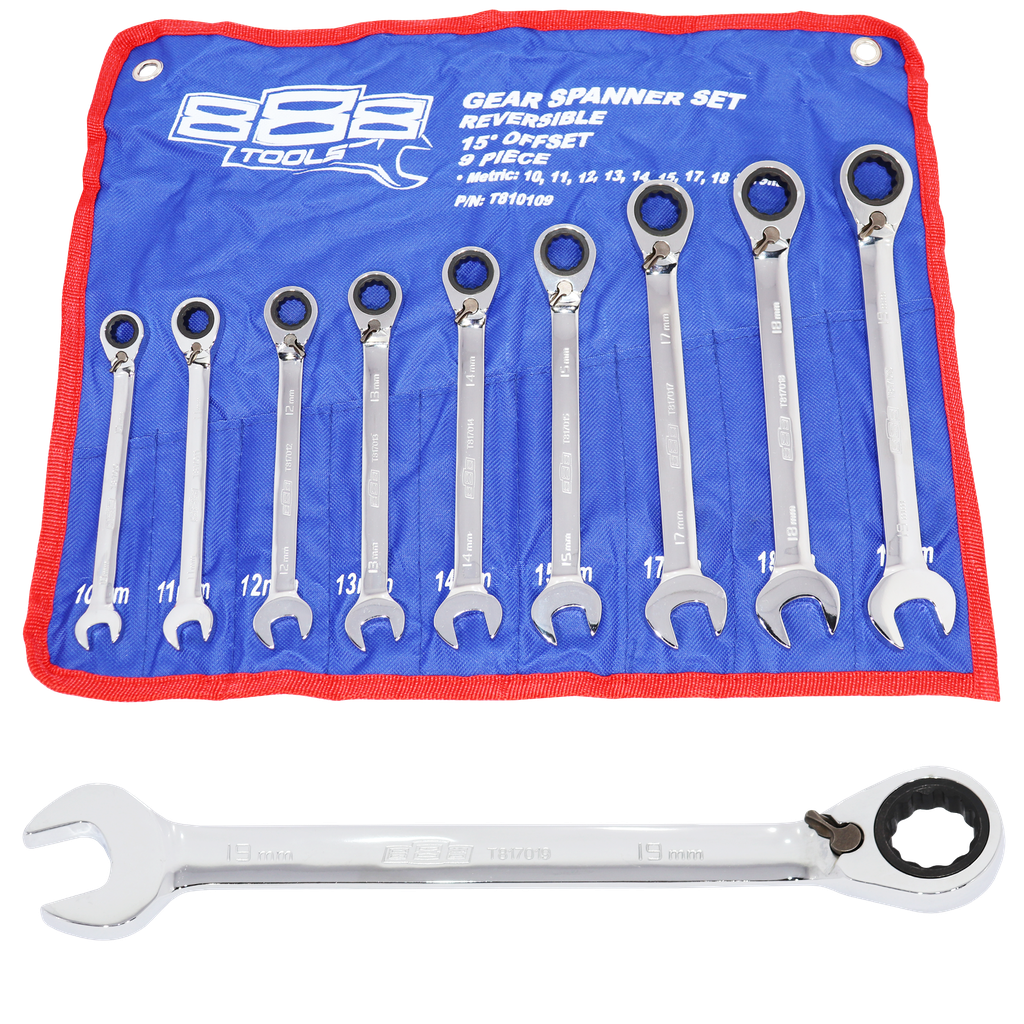 SPANNER SET - ROE GEARDRIVE REVERSIBLE METRIC 9PC