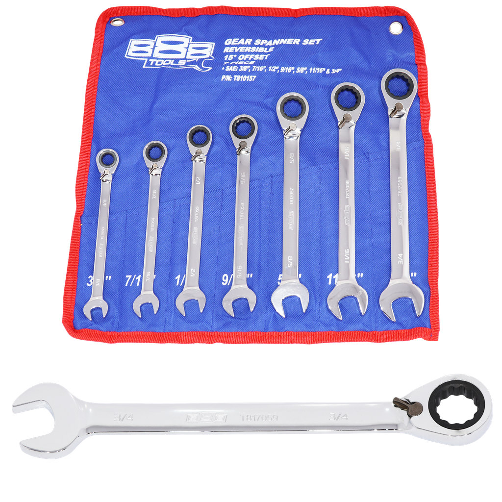 SPANNER SET - ROE GEARDRIVE REVERSIBLE SAE 7PC