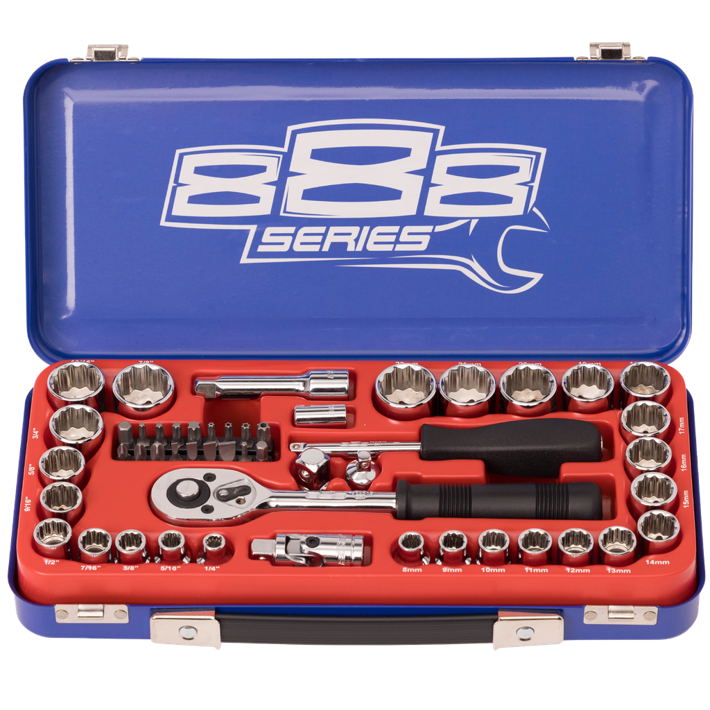 SOCKET SET - 888 3/8" DR 12PT METRIC/SAE 50PC