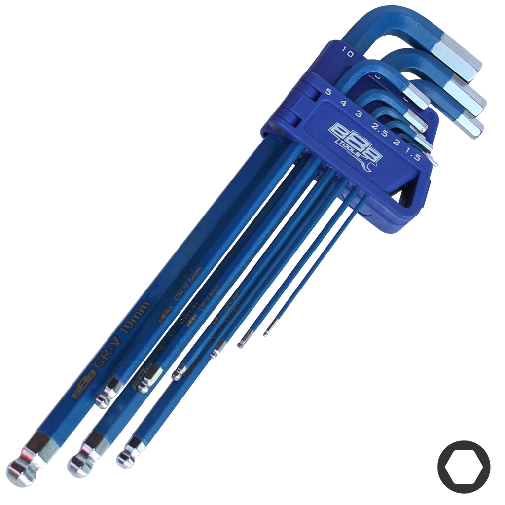 KEY SET - METRIC HEX LONG BALL DRIVE 9PC
