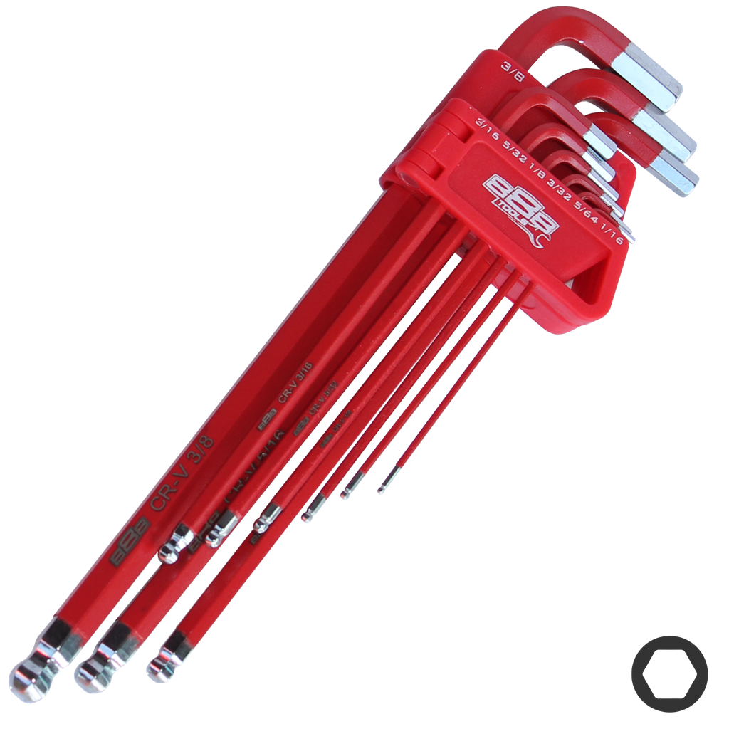 KEY SET - SAE HEX LONG BALL DRIVE 9PC