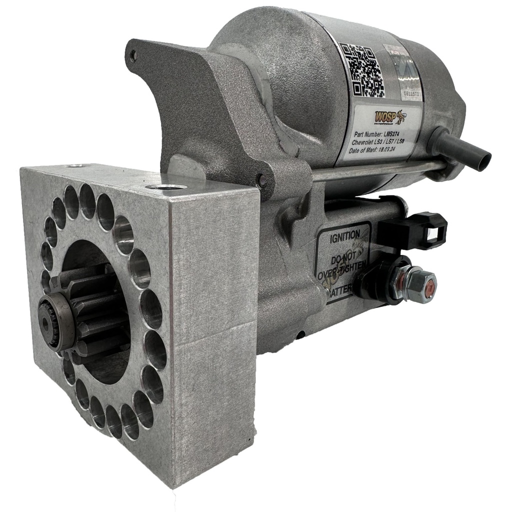 WOSP Lightweight High Torque Starter Motor - Chevrolet LS V8 Pad Mount, Motor On Top