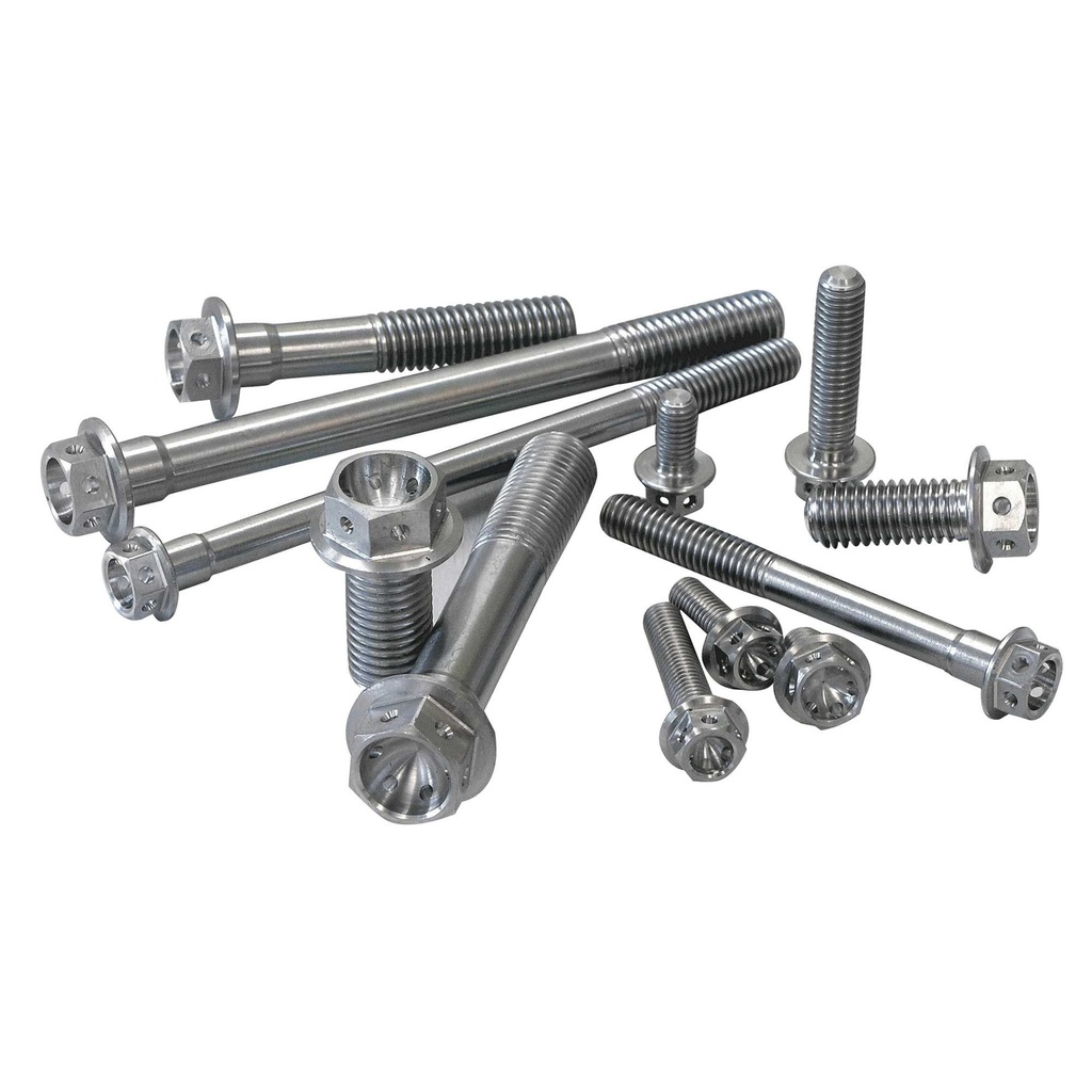 [240929-1509251] Pro-Bolt Flanged Hex Head Race Spec Titanium Bolts (M10 x 1.25mm, 20mm (20mm))