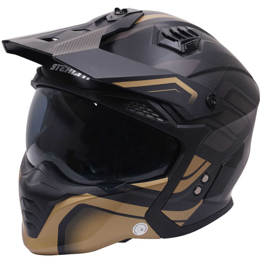 [5001228-3810260] Stealth Fighter HS711 Graphic Motorcycle Helmet (M (57-58cm), Orbit Gloss Black / Silver)