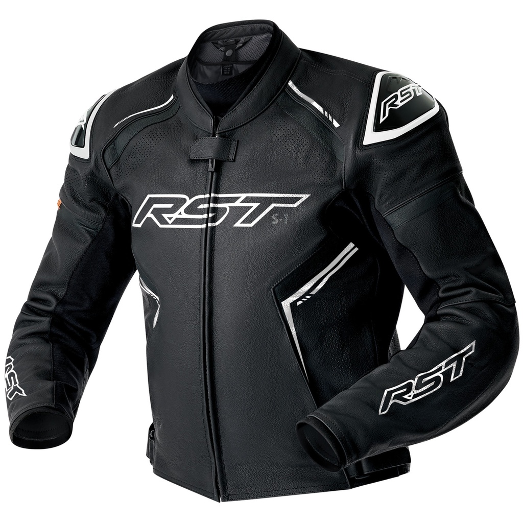 [5002429-3892428] RST S1 D3O Leather Motorcycle Jacket (UK 38, Black / Black / Black)