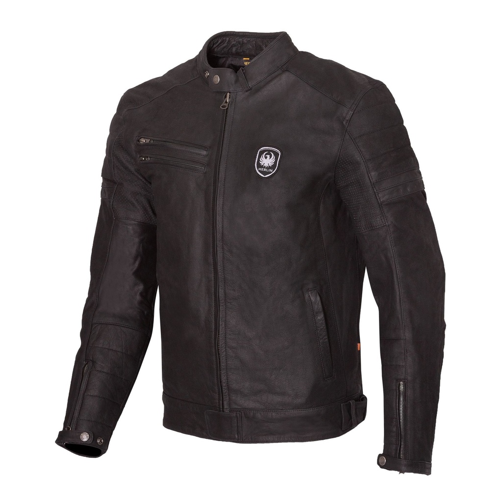 [5001217-3824687] Merlin Alton II D3O Leather Motorcycle Jacket (UK 38, Black)