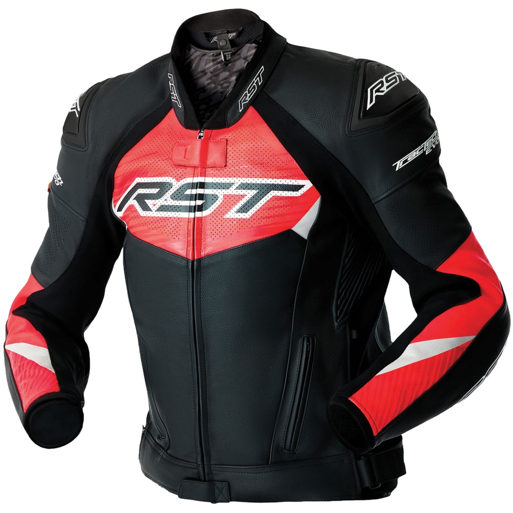 [5002457-3892613] RST Tractech Evo D3O Leather Motorcycle Jacket (UK 38, Black / Black)