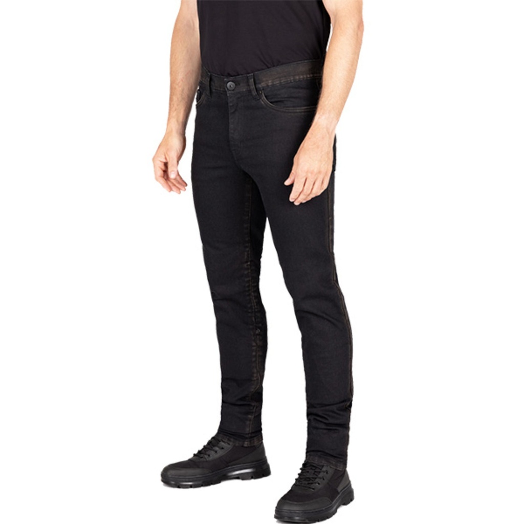 [5002031-3873112] Knox Men’s Colton Slim-Tapered Motorcycle Jeans (S, Charcoal, Regular)