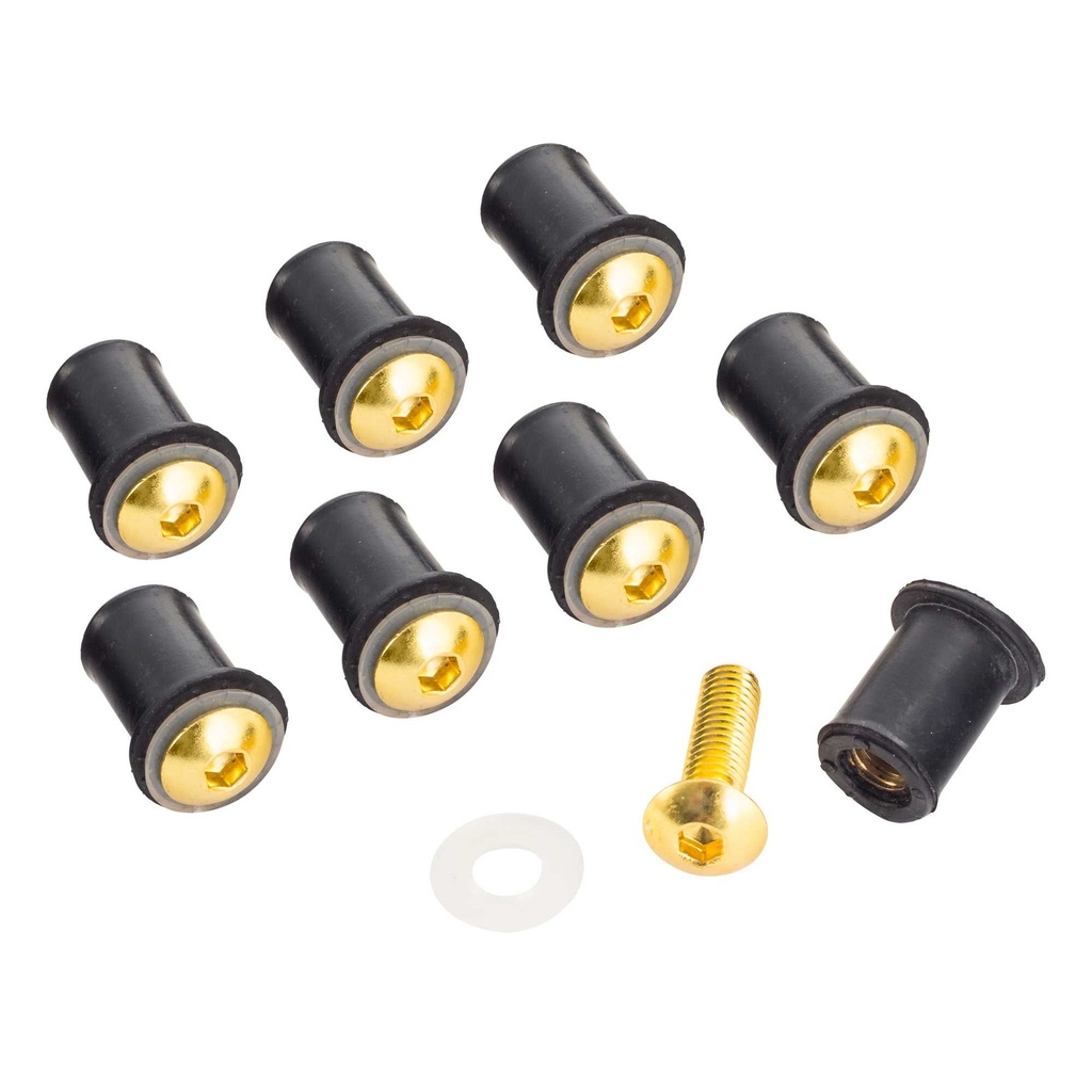 Bike-It Screen Fairing Bolt Kit - Pack Of 8 - Gold