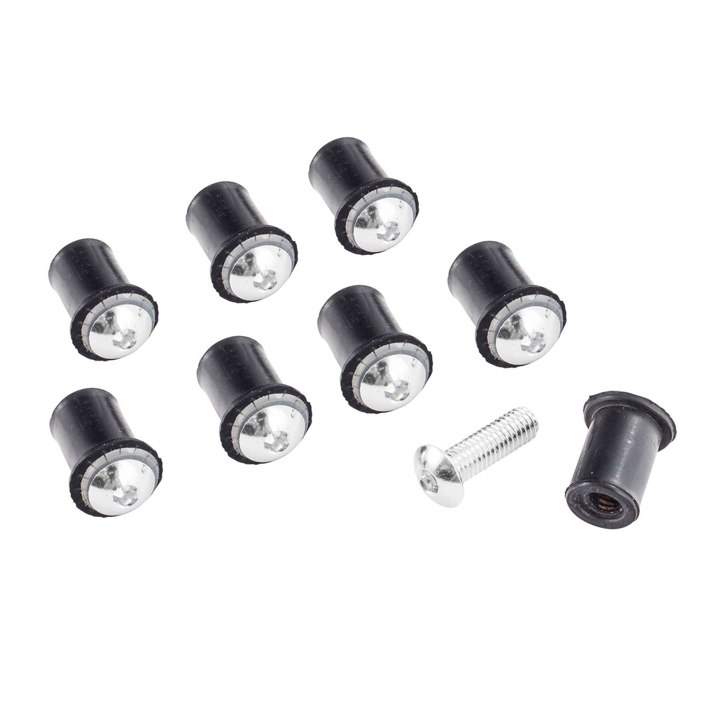 Bike-It Screen Fairing Bolt Kit - Pack Of 8 - Silver