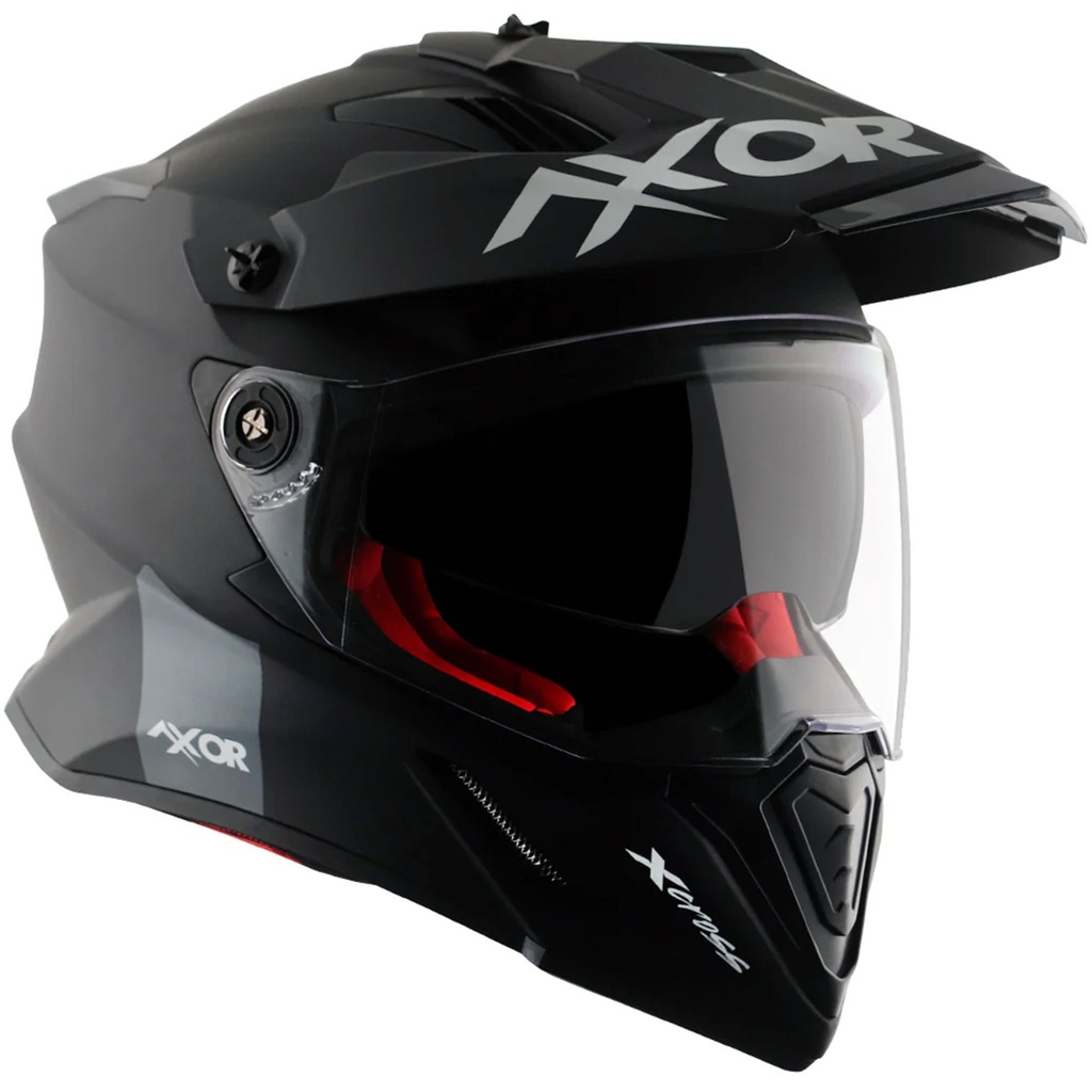 [5001831-3848314] Axor X-Cross Plain Motorcycle Helmet (M (57-58cm), Matt Black)