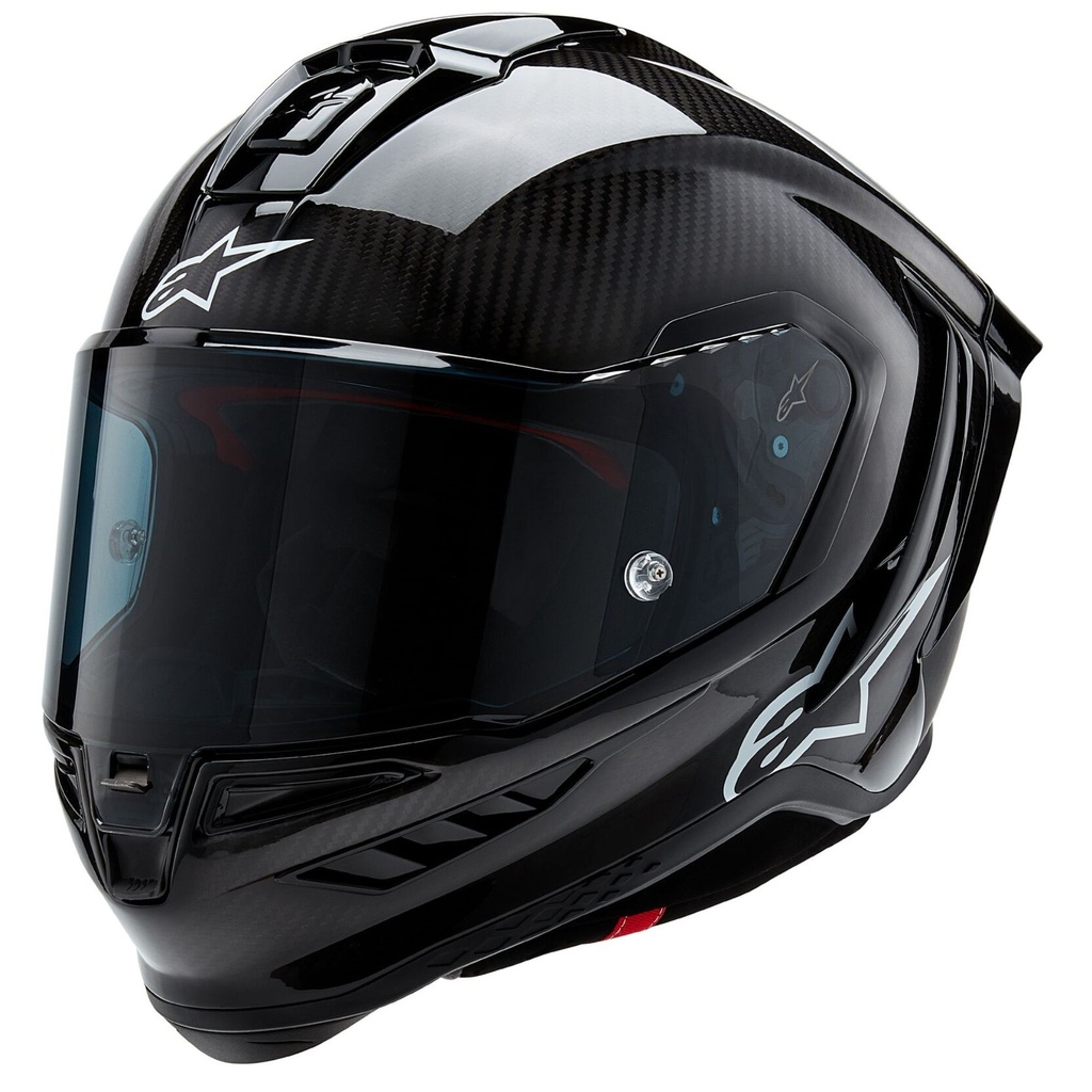 [5001428-3822778] Alpinestars Supertech R10 Plain Motorcycle Helmet (M (57-58cm), Black Carbon)