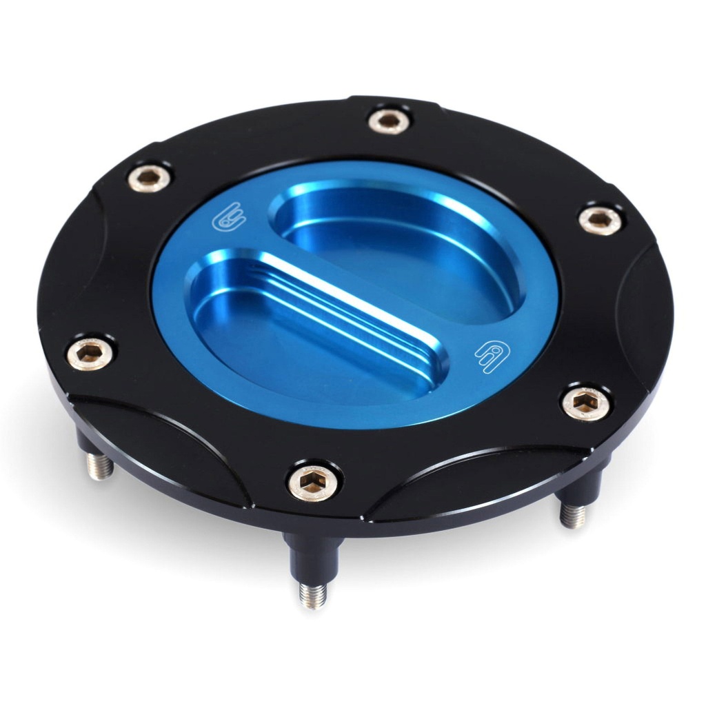 [OBEFUE-7044-BLK-GLD] Oberon Motorcycle Fuel Cap And Body