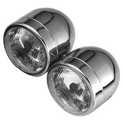 [241159-1805321] Bike It Universal Dominator Round E-Marked Headlight (Single, Black)