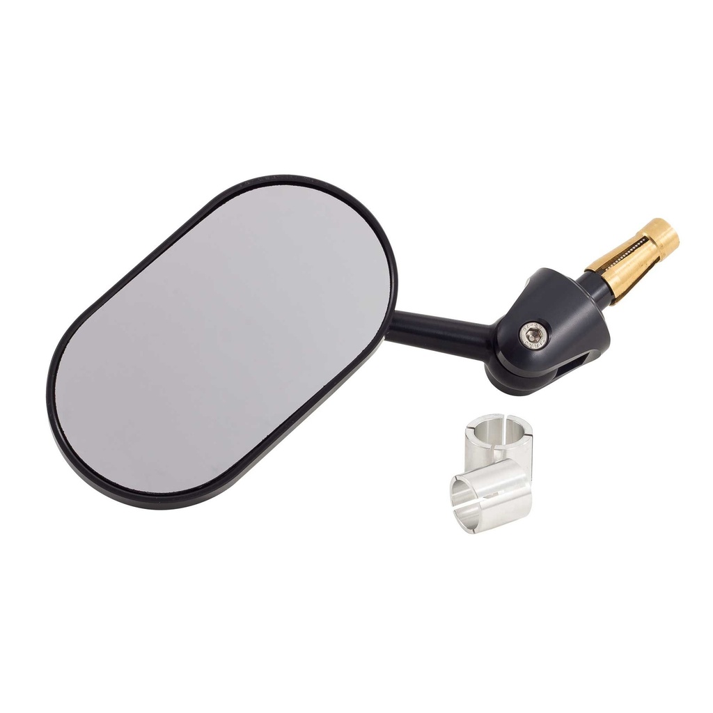 [OBEMIA-0814BLK] Oberon Oblong Adjustable Bar-End Mirror 12-19mm