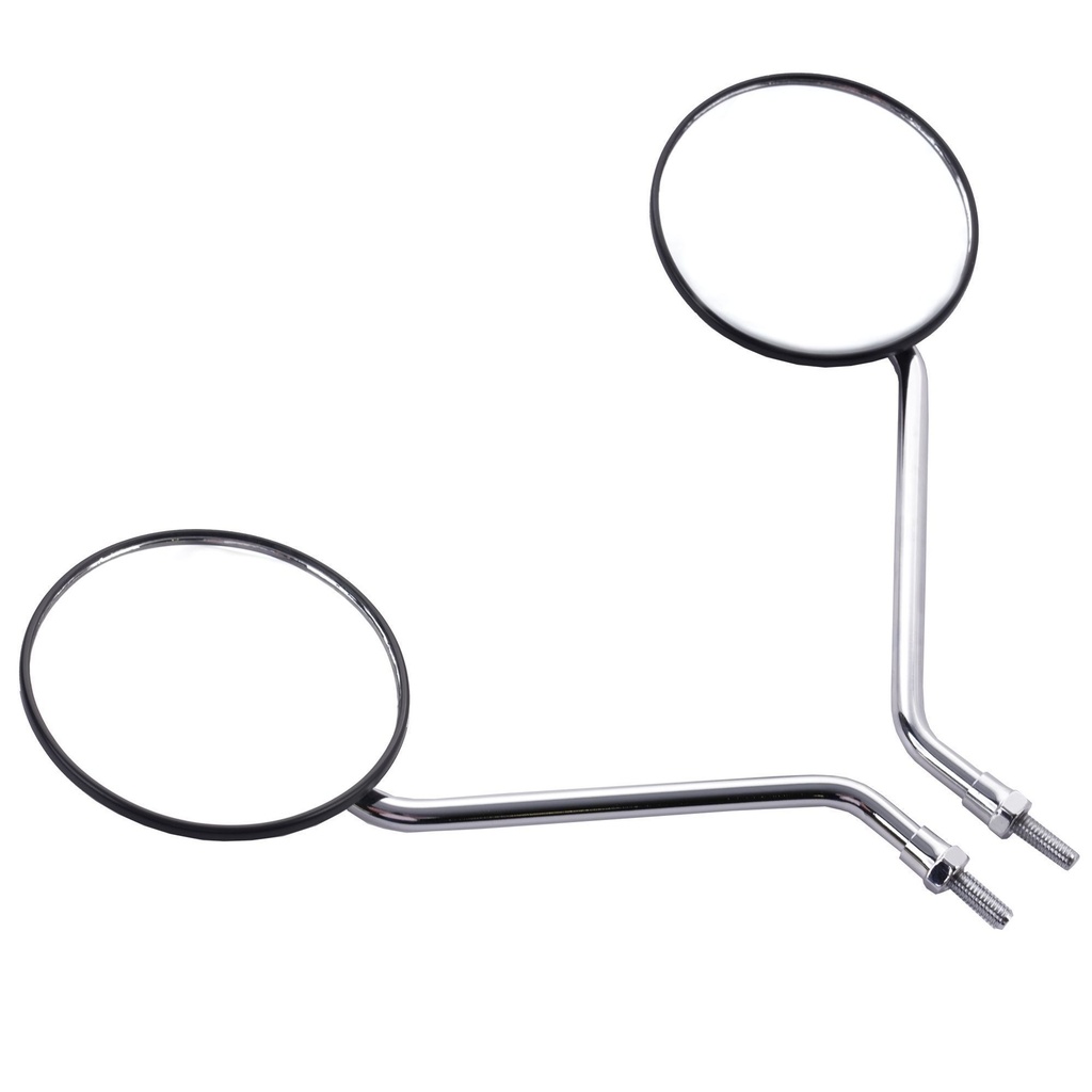 [5001035-3615057] Bike-It Universal Motorcycle Mirror Set (Short, Chrome, M8)