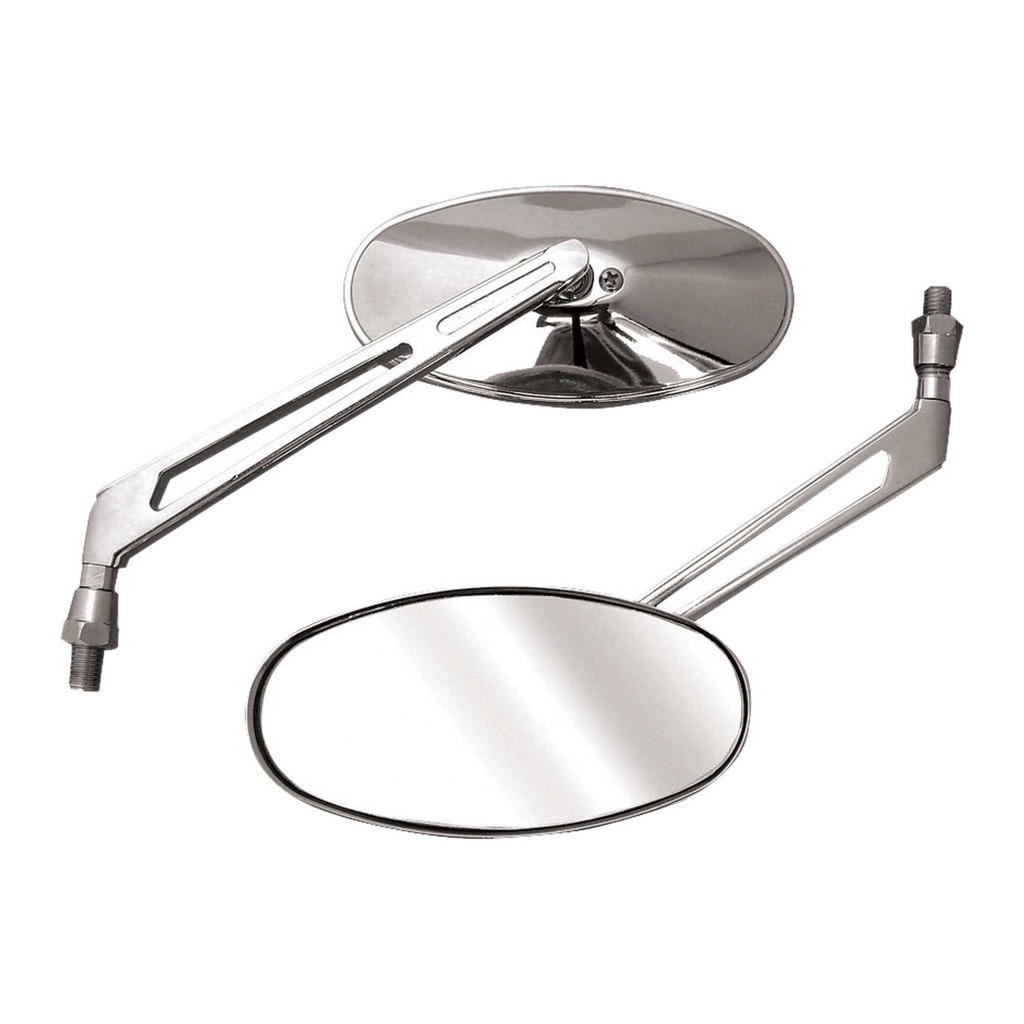 Bike-It Universal Shift Oval Mirrors Chrome