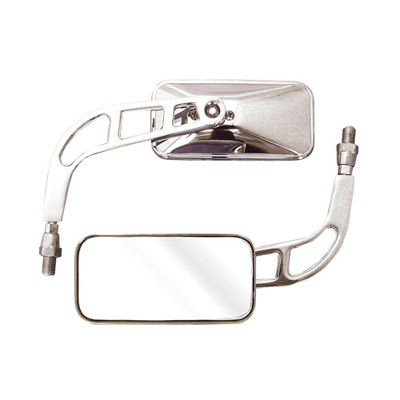 Bike-It Universal Knight Rectangular Mirrors Chrome
