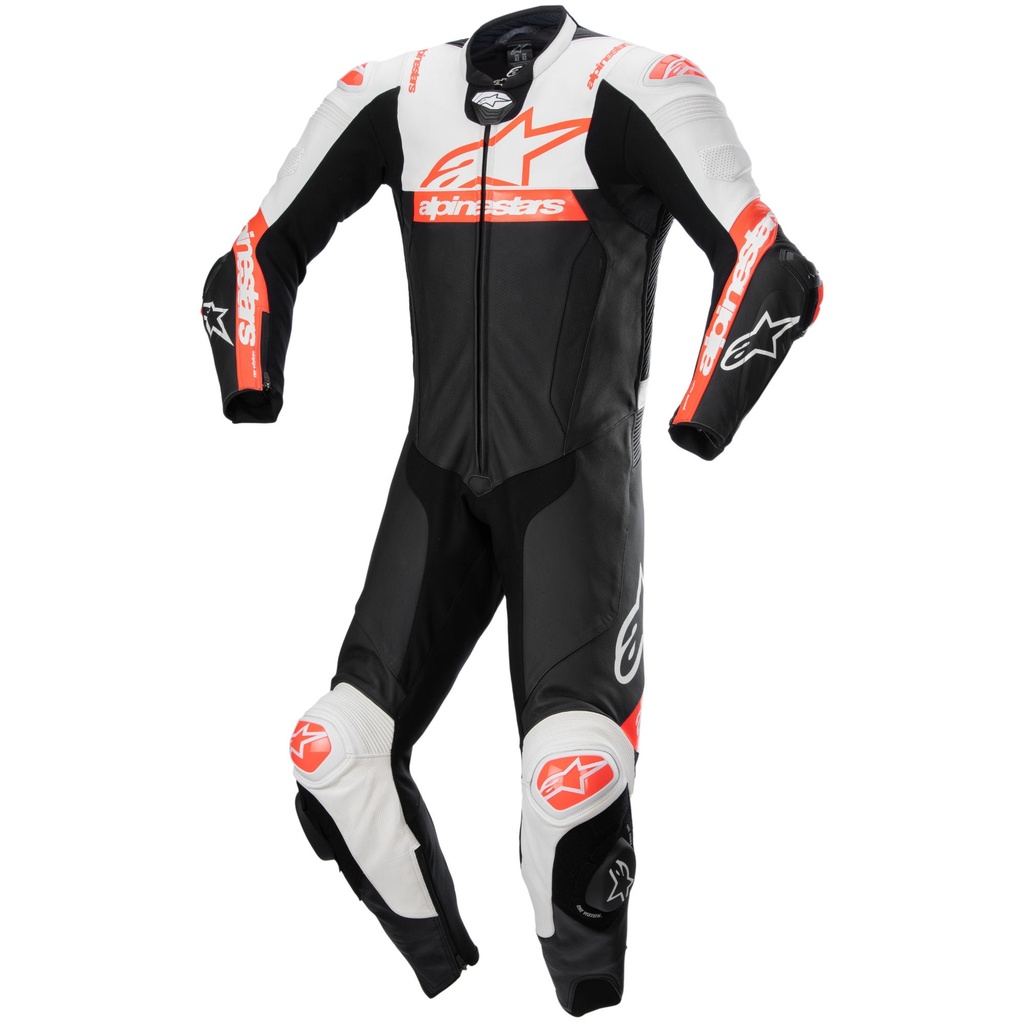 [5001585-3822643] Alpinestars Missile V2 Ward Leather Motorcycle Suit (50, Black / Metallic Grey)