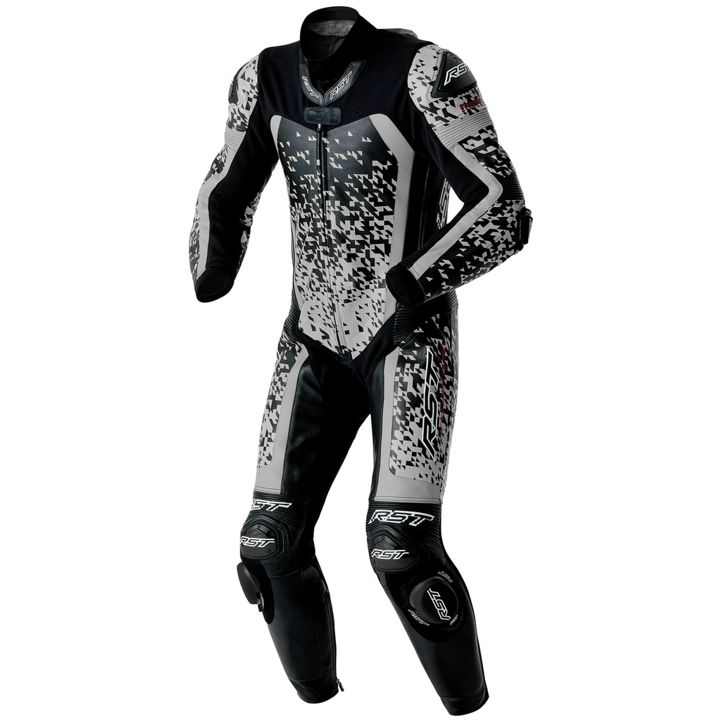 [5002427-3892420] RST Pro Series D3O Airbag Leather Motorcycle Suit (UK 38, Black / Silver)