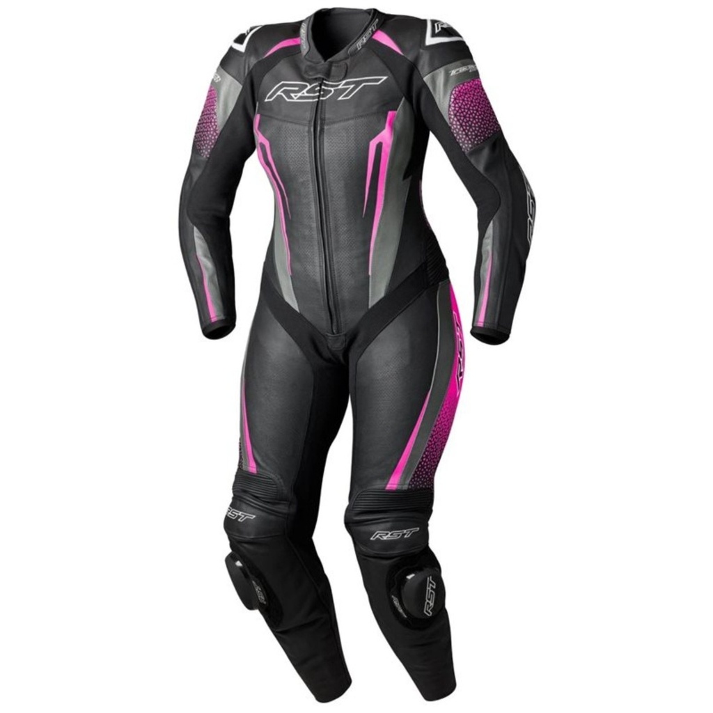 [5002502-3893796] RST Tractech Evo D3O Ladies Motorcycle Leather Suit (UK 10, Black / White)