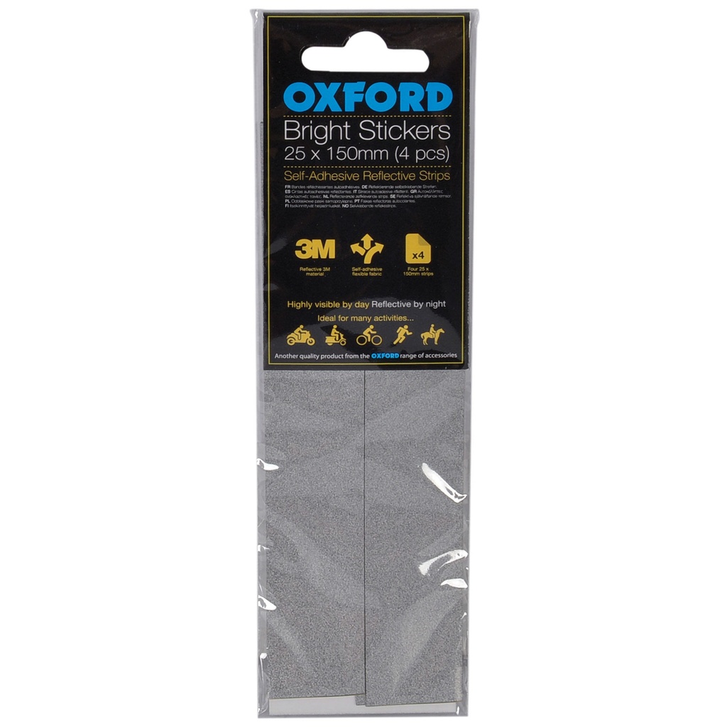 [OXFRE462] Oxford Bright Stickers - Reflective 25 x 150mm (4 pcs)