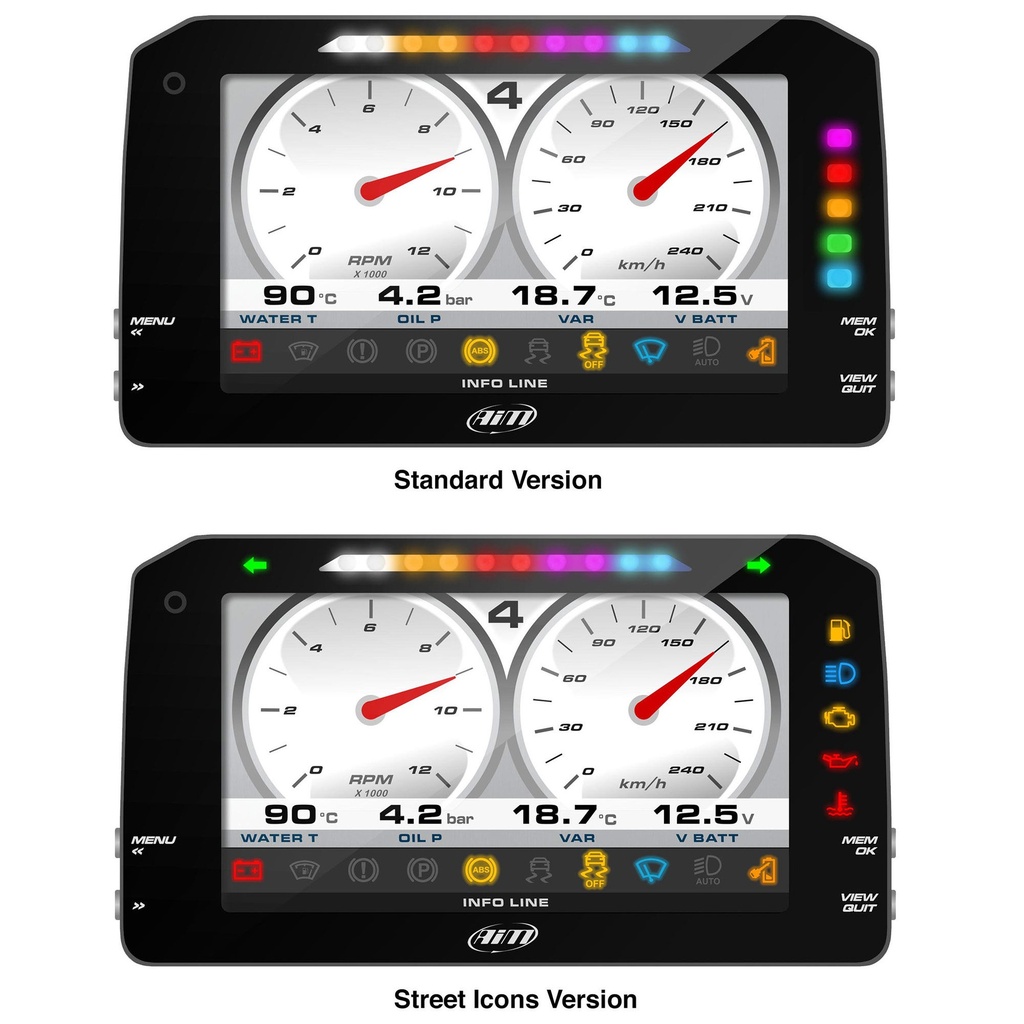 [2004638-2010125] AIM MXP 1.3 Strada Dash (6" Colour TFT Display) (CAN, Race Icons)