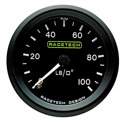 [247029-1802855] Racetech Oil Pressure Gauge - Mechanical (0-100psi, 1/8 BSP Nipple (Flat Seat))