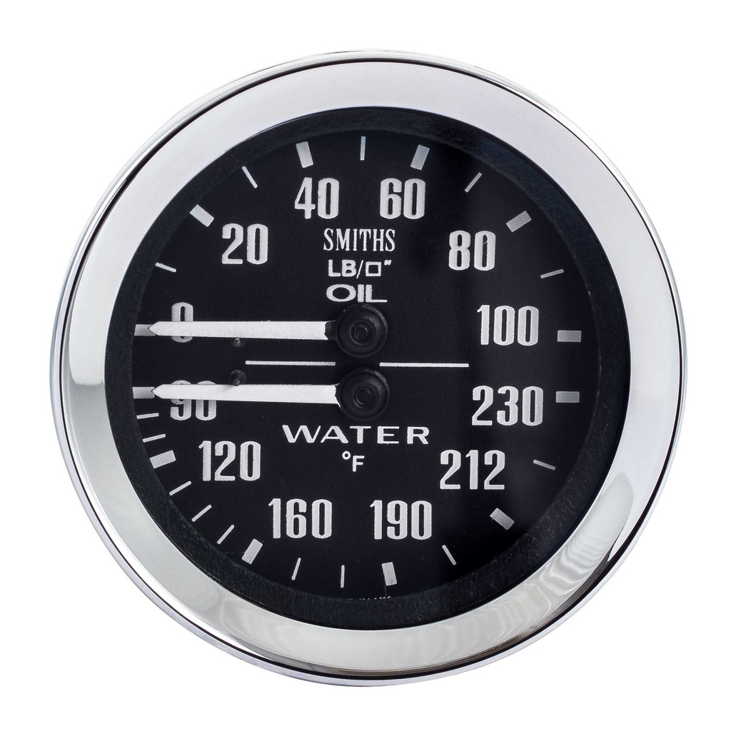 [271058-1905344] Smiths Classic Oil Pressure/Water Temperature Gauge (Black)