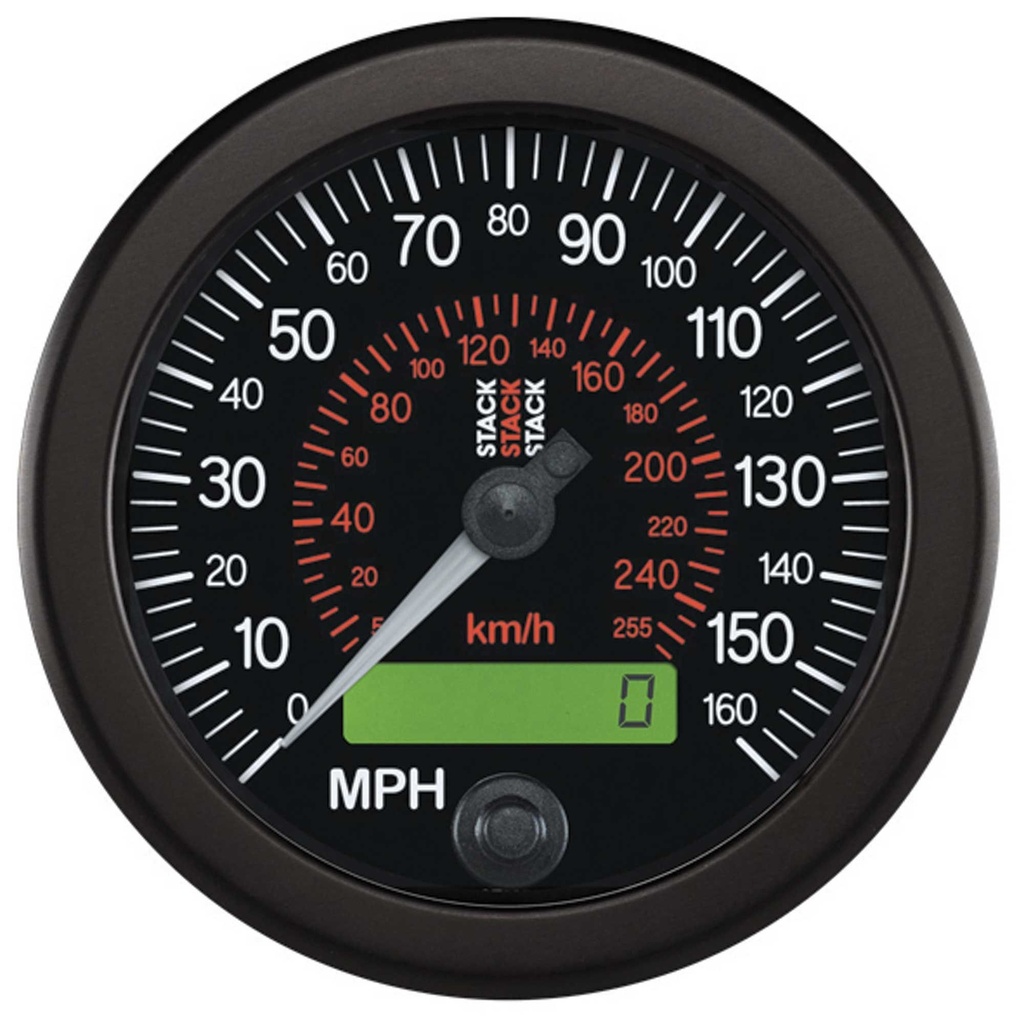 [249522-1805507] Stack 85mm Professional Speedometer (Black, 0-160 Mph / 0-260 Kph)