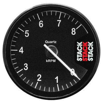 [249465-1872712] Stack ST200 80mm Clubman Tachometer (Black, 0-8000rpm)