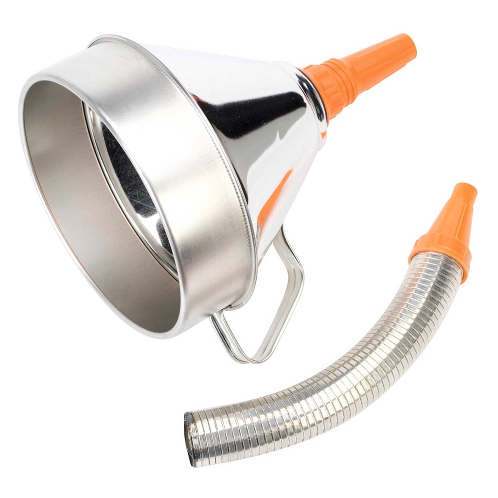 [SEAFM20F] Sealey Funnel Metal with Flexible Spout & Filter 200mm - FM20F